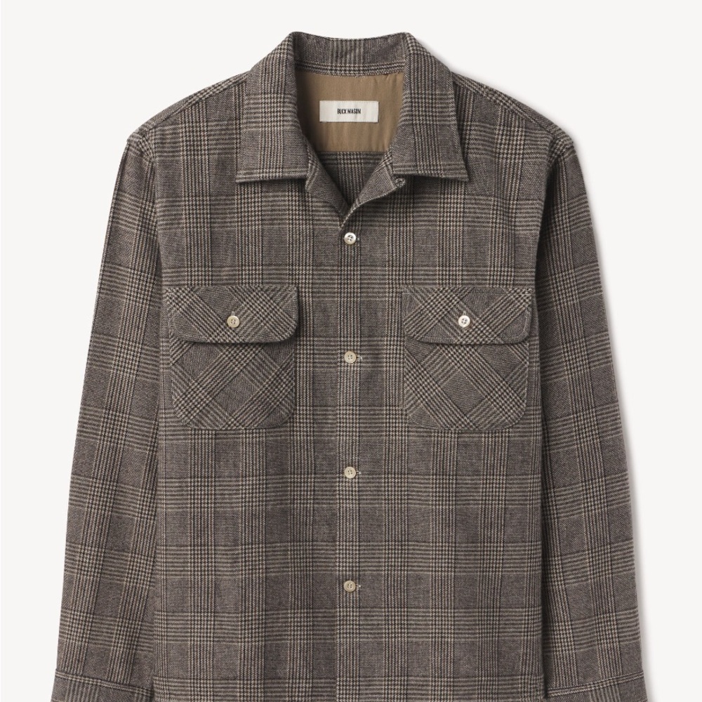 NWT Buck Mason Women’s Brown Plaid Button-Up Shirt
